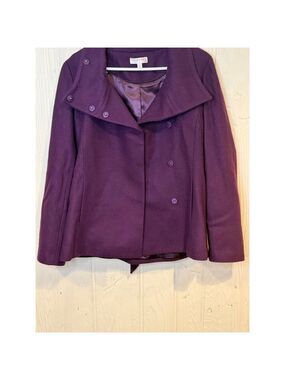 KENAR Women's Purple Pea Coat Large